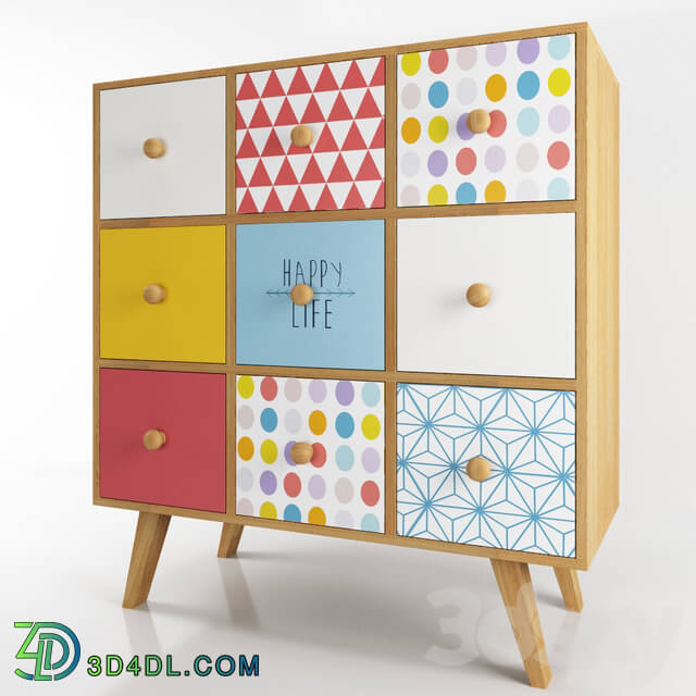 Miscellaneous - Alix Chest of drawers multicolored with 9 drawers