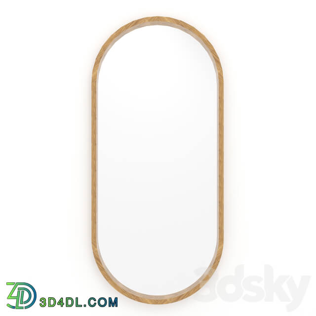 Mirror - Oval mirror in a thin wooden frame Ash Capsule