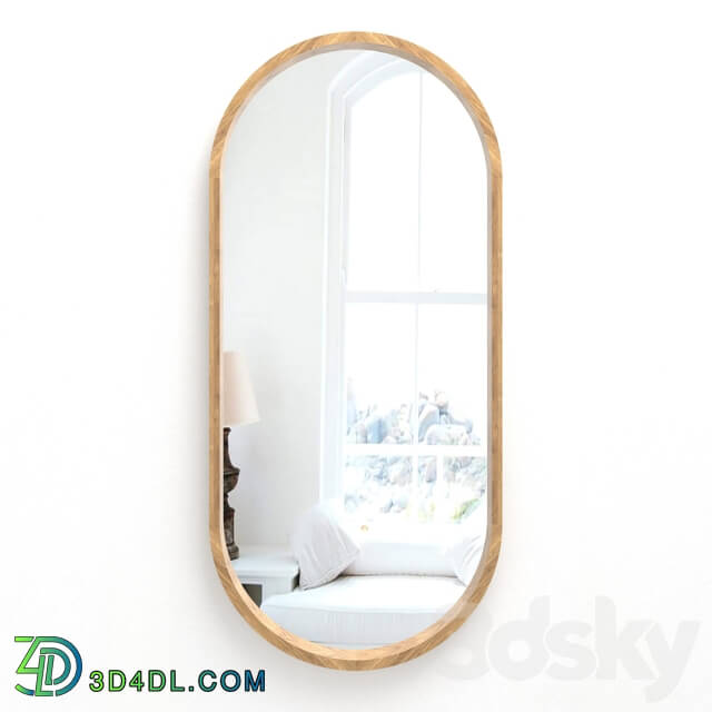 Mirror - Oval mirror in a thin wooden frame Ash Capsule