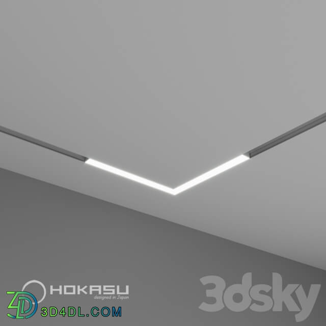 Ceiling lamp - HOKASU OneLine _ LF Angle magnetic track light _white _ recessed_