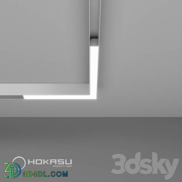 Ceiling lamp - HOKASU OneLine _ LF Angle magnetic track light _white _ surface-mounted_