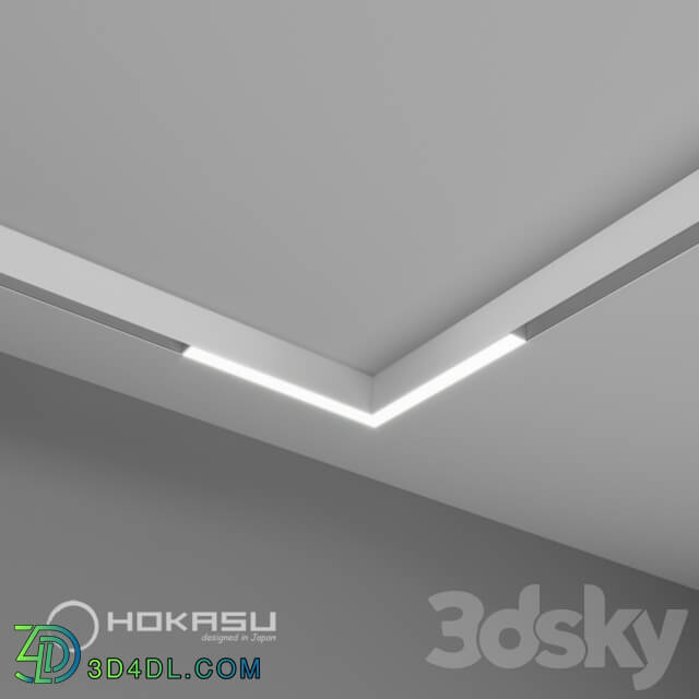 Ceiling lamp - HOKASU OneLine _ LF Angle magnetic track light _white _ surface-mounted_