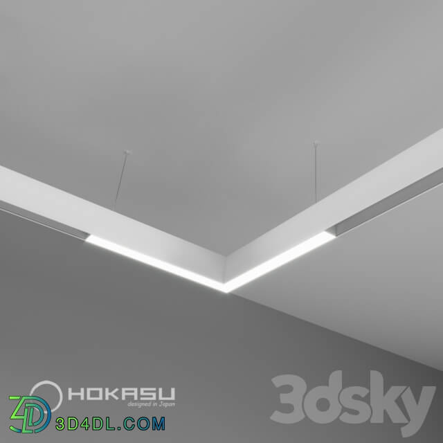 Ceiling lamp - HOKASU OneLine _ LF Angle magnetic track light _white _ pendant_