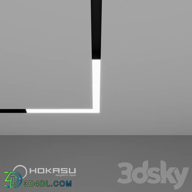 Spot light - HOKASU OneLine _ LF Angle magnetic track light _black _ recessed_