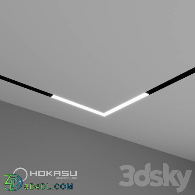 Spot light - HOKASU OneLine _ LF Angle magnetic track light _black _ recessed_