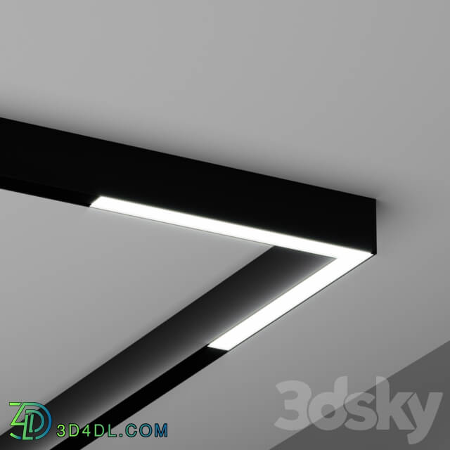 Ceiling lamp - Hokasu One Line _ Lf Angle Magnetic Track Light _black _ Surface-Mounted_