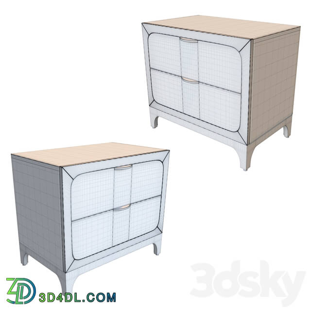 Sideboard _ Chest of drawer - Paterson Lacquered Navy Nightstand