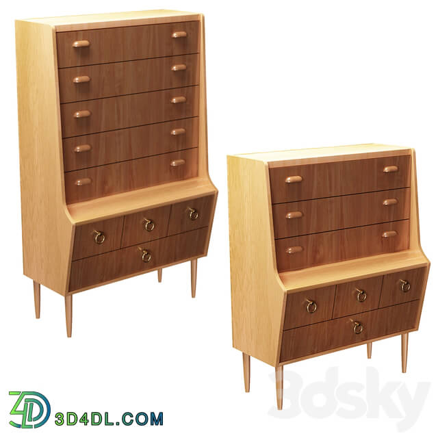 Sideboard _ Chest of drawer - Vintage Teak and Oak Drawer Cabinet