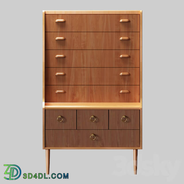 Sideboard _ Chest of drawer - Vintage Teak and Oak Drawer Cabinet