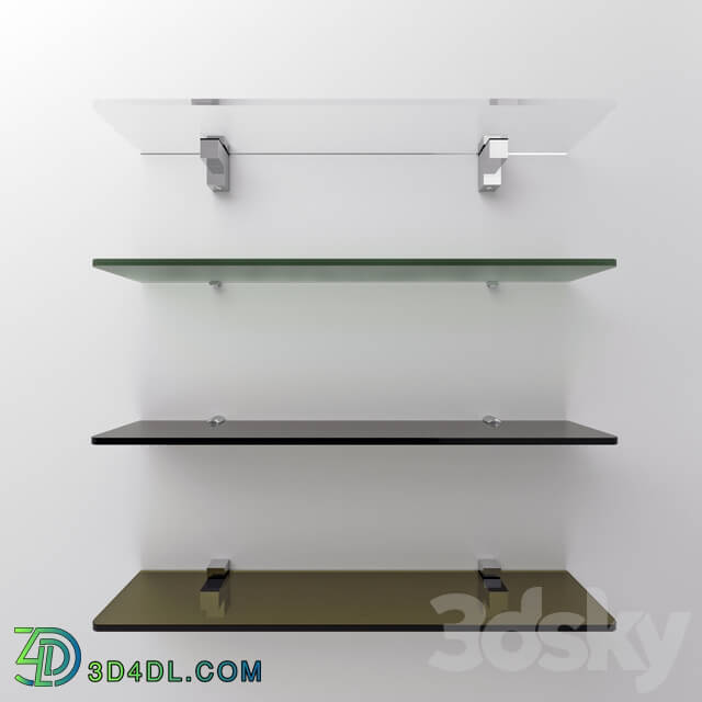 Bathroom accessories - Glass shelves with a set of fasteners