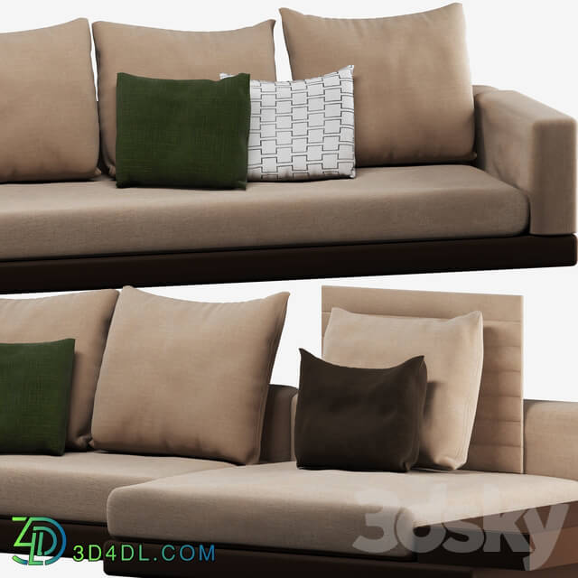 Sofa - Modern Short Legs L Sofa