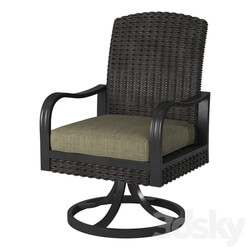 Arm chair - Rotary Metal Leg Swing Rattan Arm Chair 