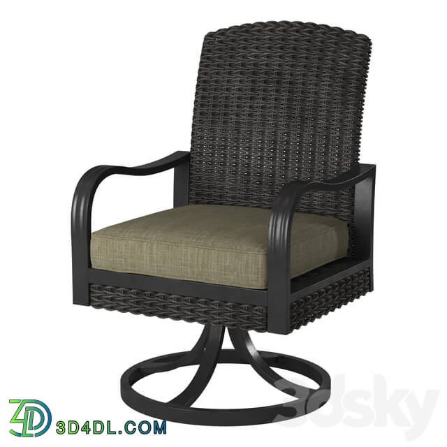 Arm chair - Rotary Metal Leg Swing Rattan Arm Chair