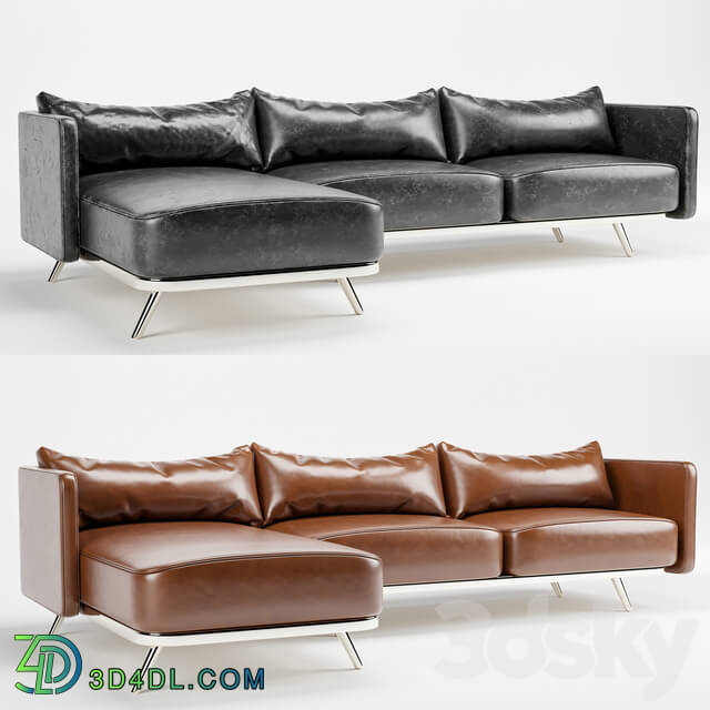 Black and Brown Leather sofa