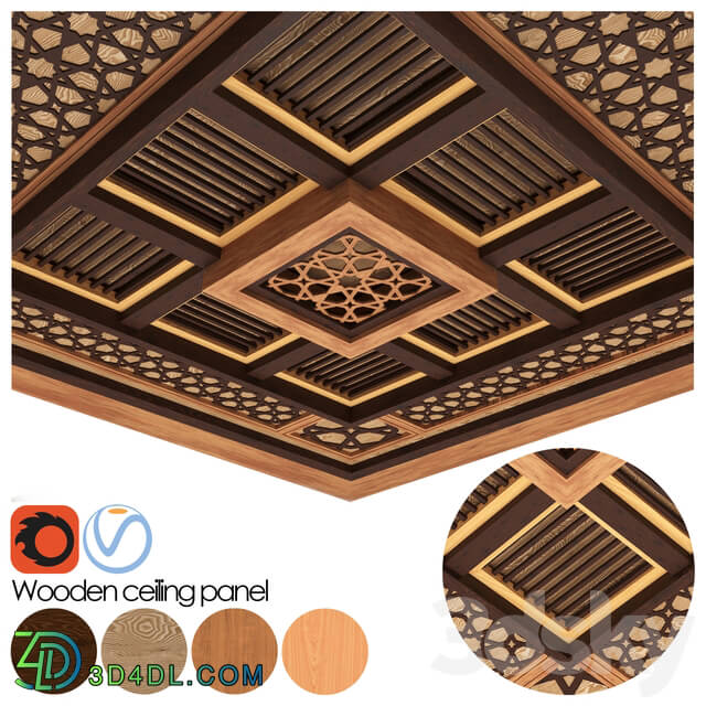 Other decorative objects - Wooden ceiling panel 01