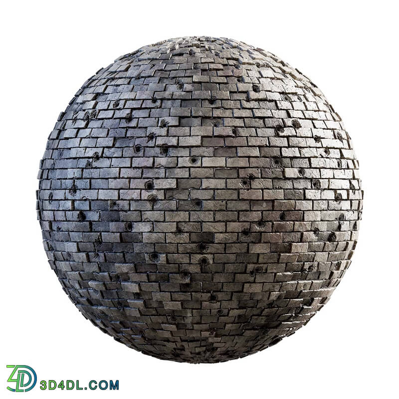 CGaxis Textures Physical 3 Destruction brick wall with bullet holes 31 17