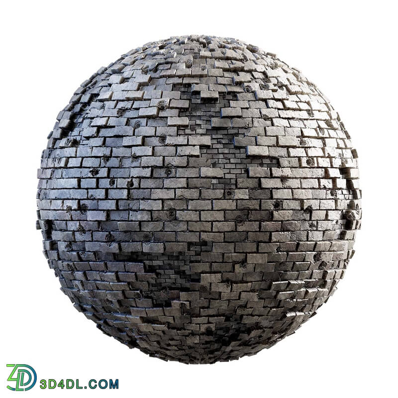 CGaxis Textures Physical 3 Destruction brick wall with bullet holes 31 18