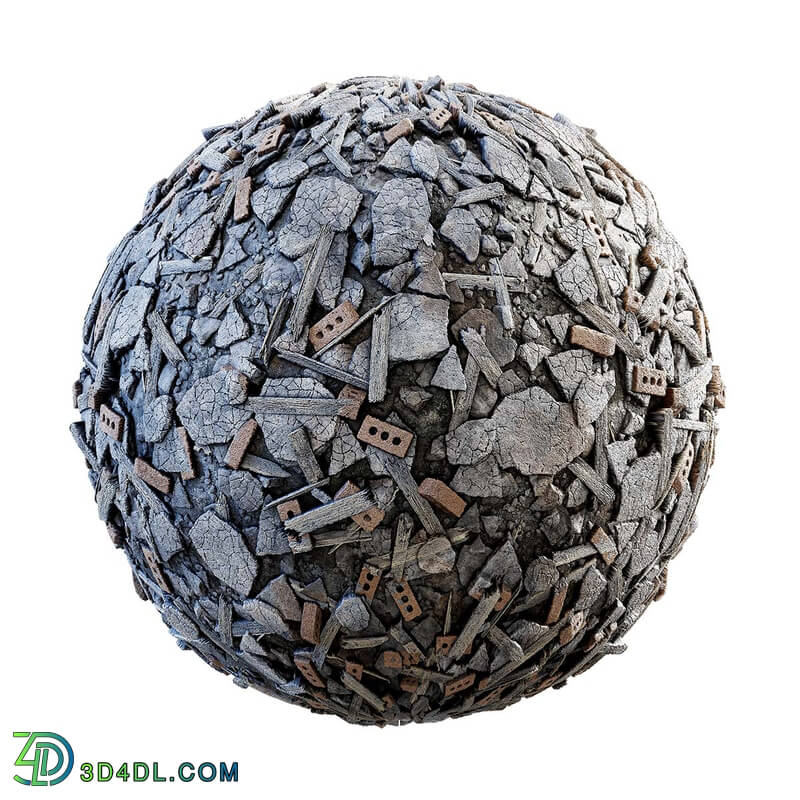 CGaxis Textures Physical 3 Destruction concrete and wood rubble 31 23