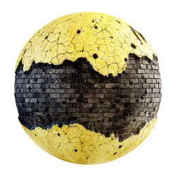 CGaxis Textures Physical 3 Destruction damaged yellow painted wall 31 44 