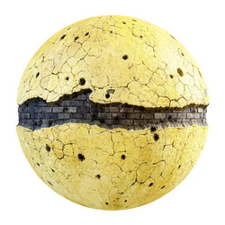 CGaxis Textures Physical 3 Destruction damaged yellow painted wall 31 45 