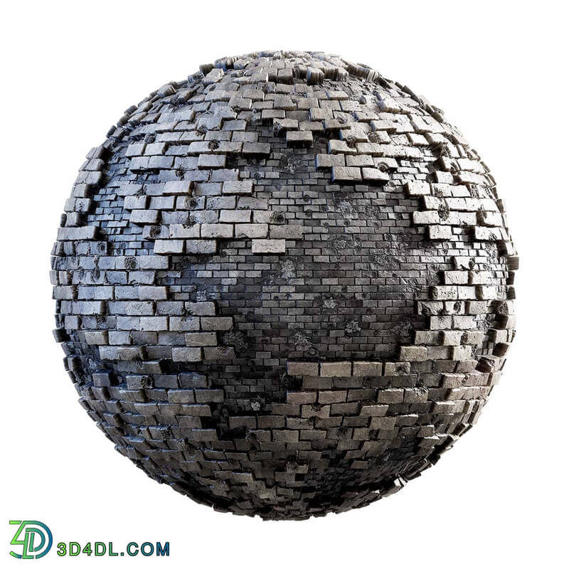 CGaxis Textures Physical 3 Destruction two layers damaged brick wall 31 19