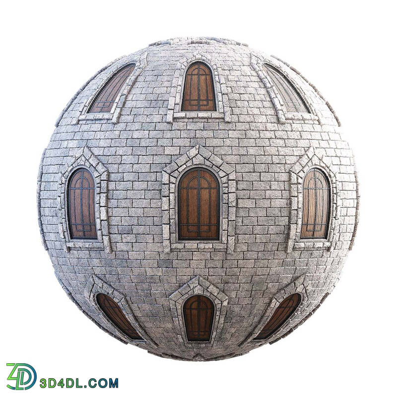 CGaxis Textures Physical 3 Medieval castle wall with doors 29 69