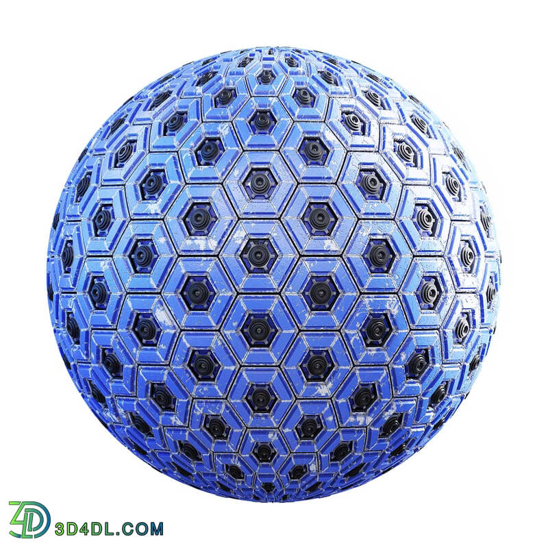 CGaxis Textures Physical 3 Sci Fi blue hexagonal space station wall 28 04