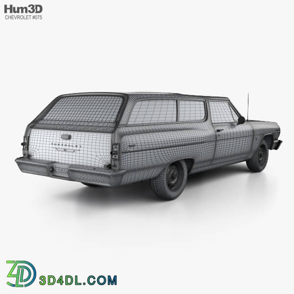 Hum3D Chevrolet Chevelle (Malibu) 2 door wagon 1964