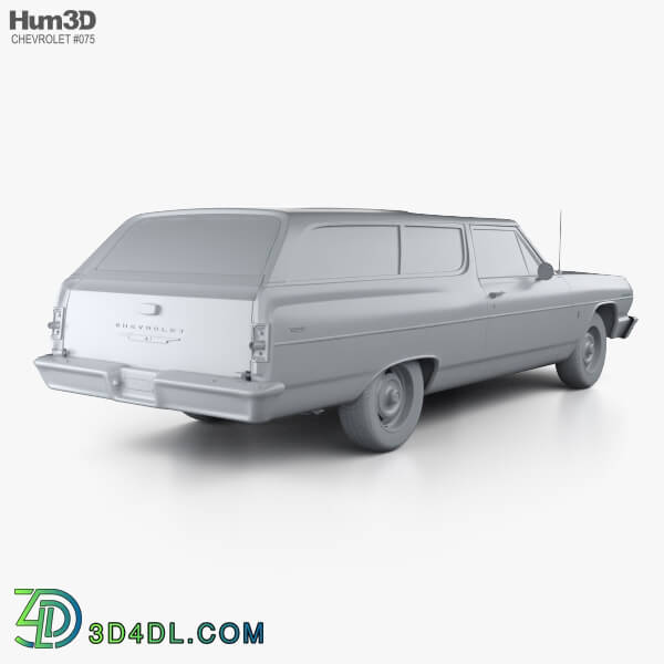 Hum3D Chevrolet Chevelle (Malibu) 2 door wagon 1964