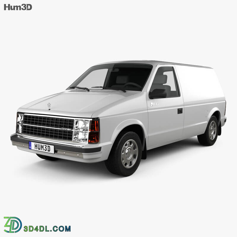 Hum3D Dodge Mini Ram Van 1984