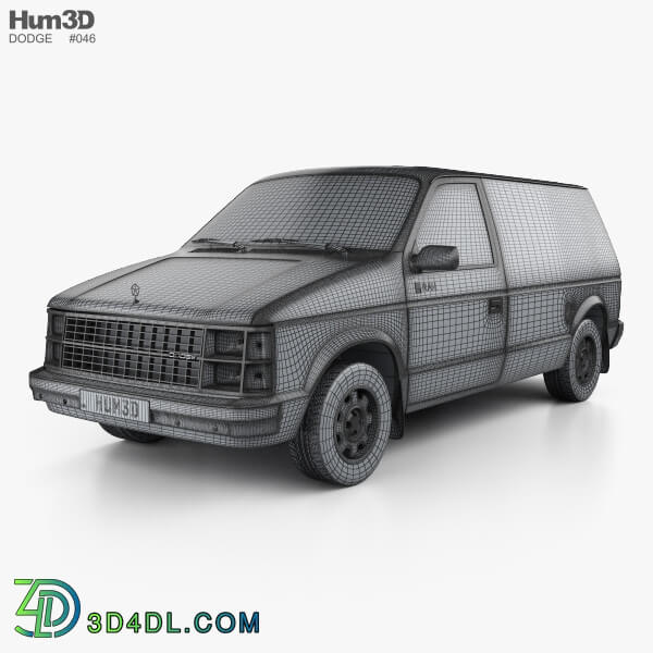 Hum3D Dodge Mini Ram Van 1984