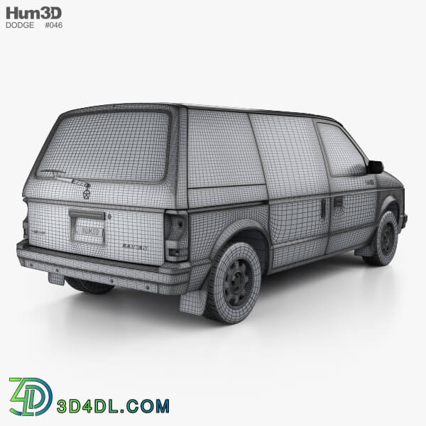 Hum3D Dodge Mini Ram Van 1984