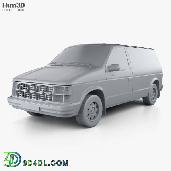 Hum3D Dodge Mini Ram Van 1984