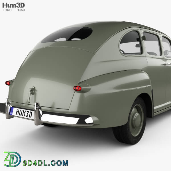 Hum3D Ford V8 Super Deluxe Tudor Sedan Army Staff Car 1942