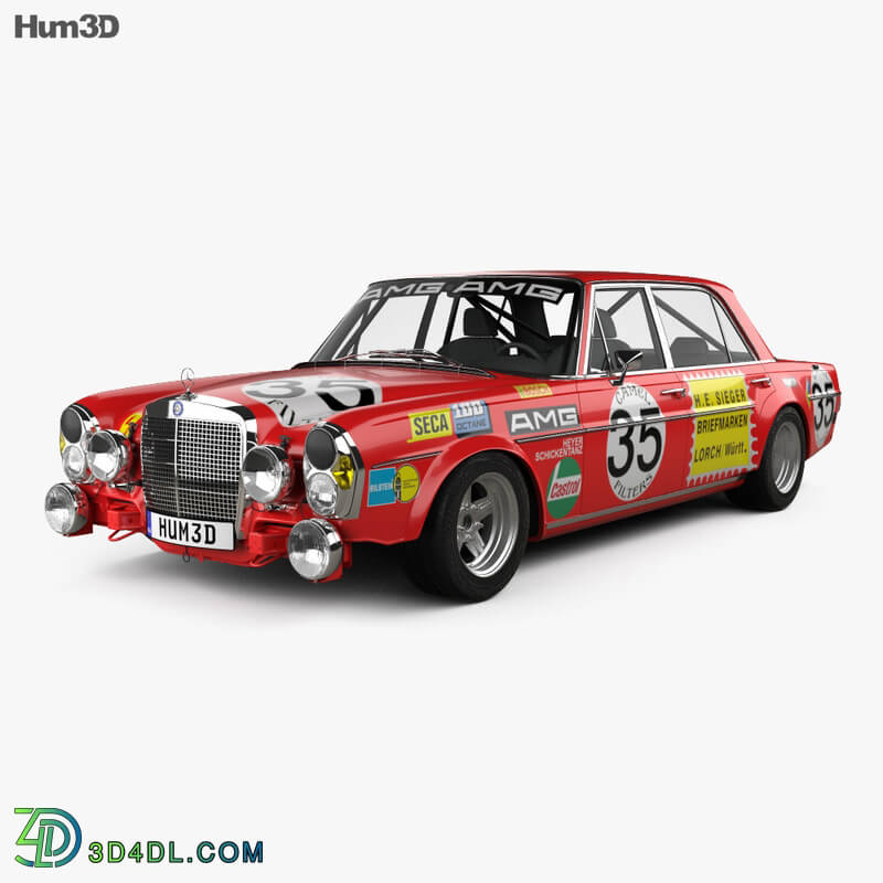 Hum3D Mercedes Benz 300 SEL AMG Red Pig 1969