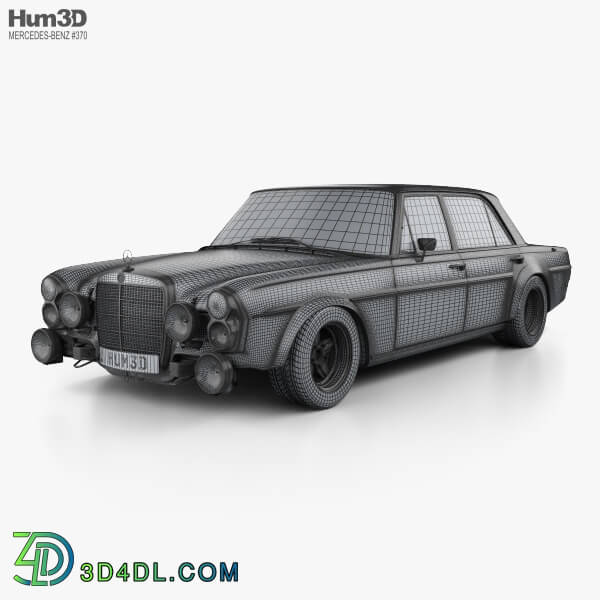 Hum3D Mercedes Benz 300 SEL AMG Red Pig 1969