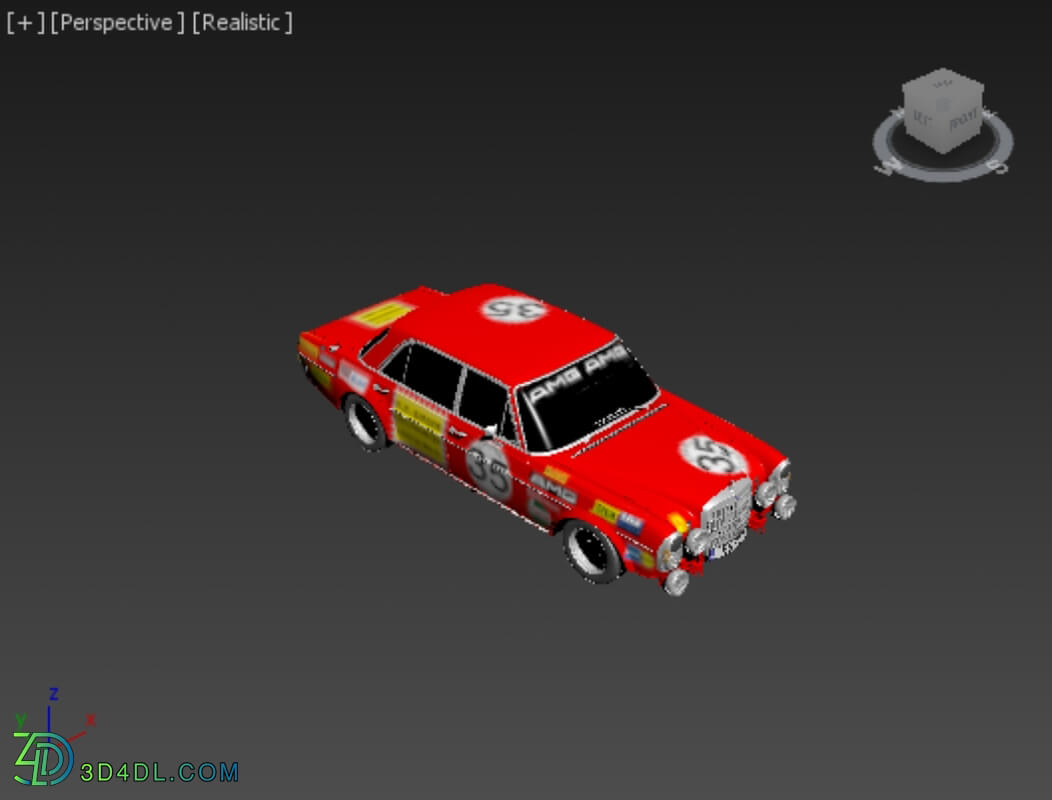 Hum3D Mercedes Benz 300 SEL AMG Red Pig 1969