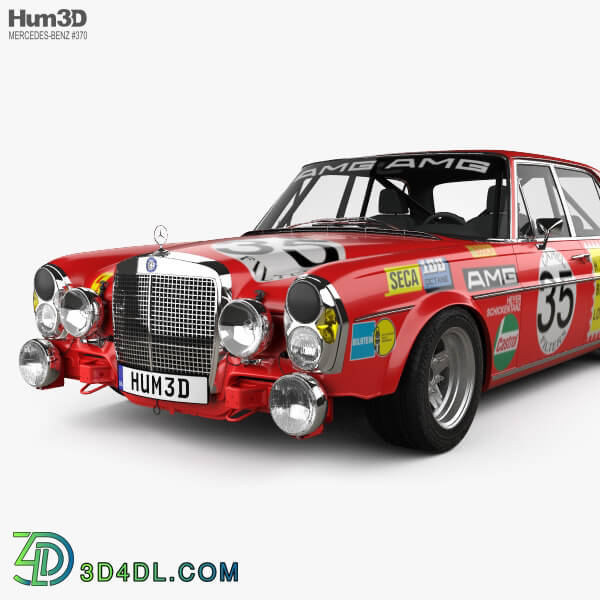 Hum3D Mercedes Benz 300 SEL AMG Red Pig 1969