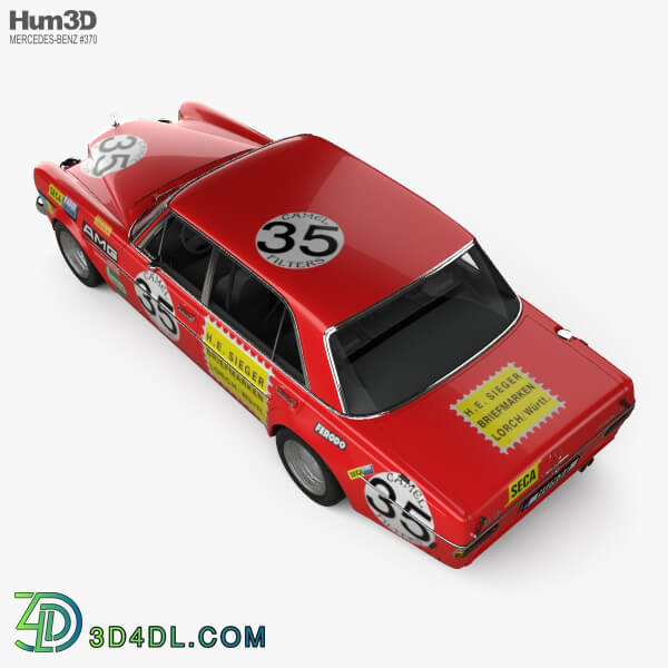 Hum3D Mercedes Benz 300 SEL AMG Red Pig 1969