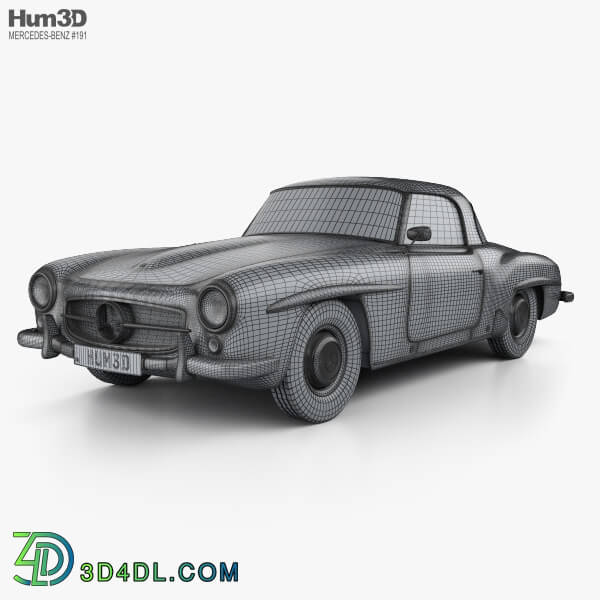 Hum3D Mercedes Benz SL class (R121) hardtop 1955