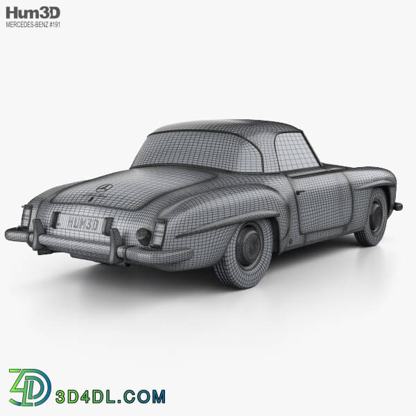 Hum3D Mercedes Benz SL class (R121) hardtop 1955