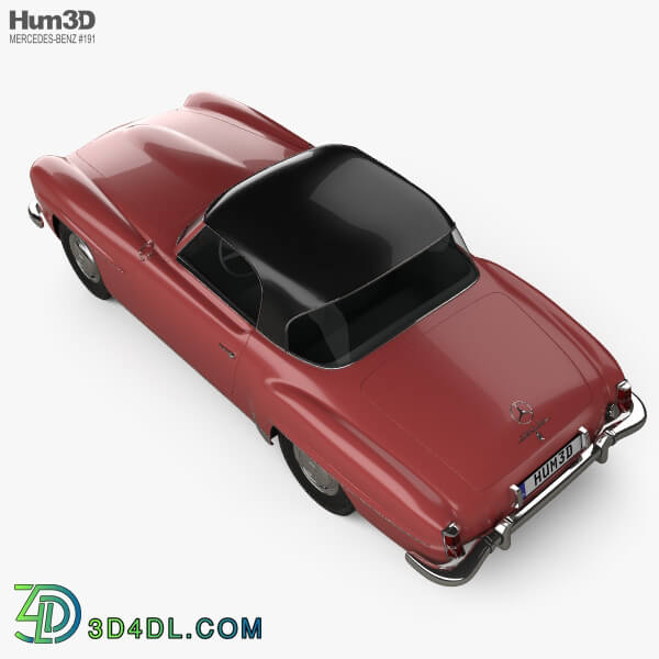 Hum3D Mercedes Benz SL class (R121) hardtop 1955