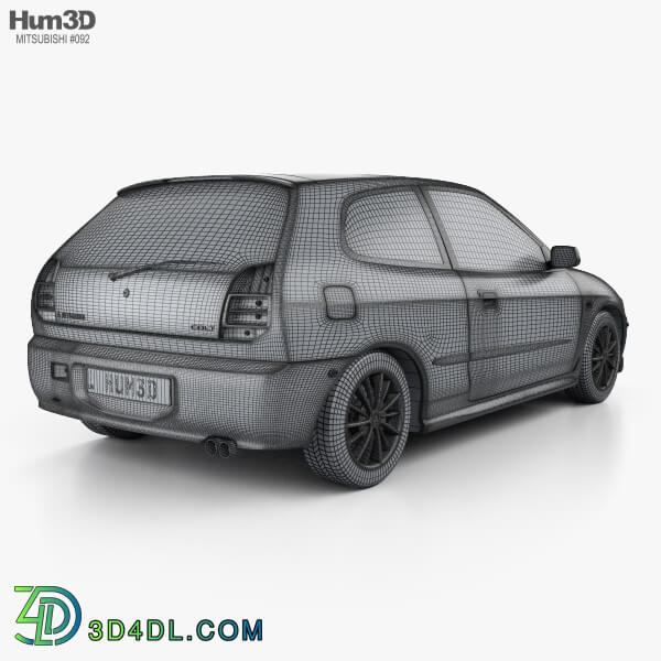 Hum3D Mitsubishi Colt 3 door hatchback 1998