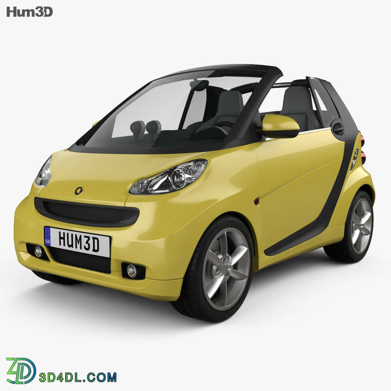 Hum3D Smart Fortwo 2011 Convertible Open Top