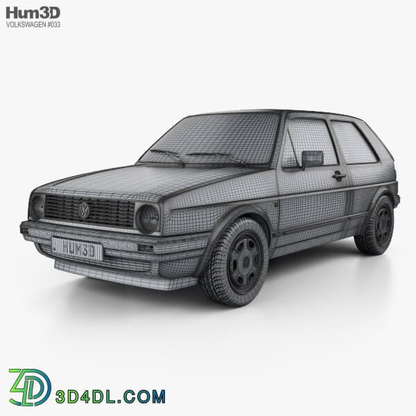 Hum3D Volkswagen Golf Mk2 3 door 1983