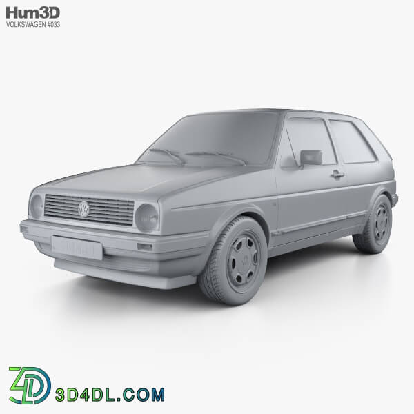 Hum3D Volkswagen Golf Mk2 3 door 1983