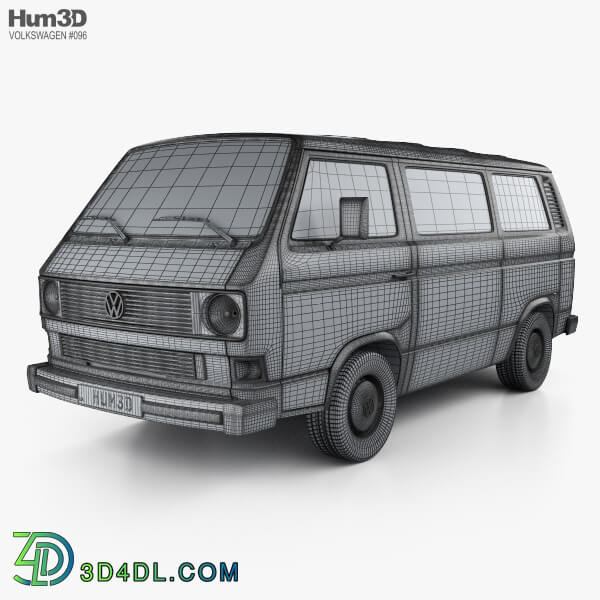 Hum3D Volkswagen Transporter (T3) Passenger Van 1990