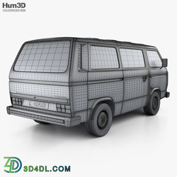 Hum3D Volkswagen Transporter (T3) Passenger Van 1990