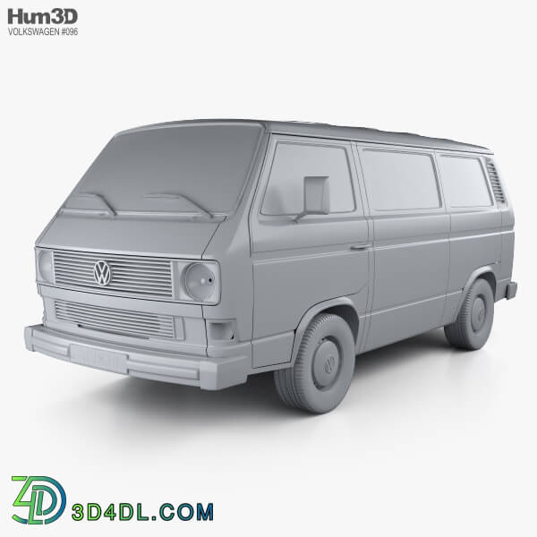 Hum3D Volkswagen Transporter (T3) Passenger Van 1990