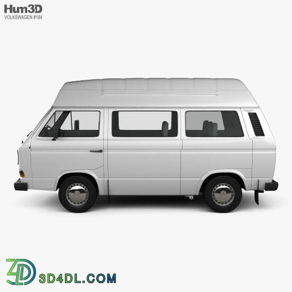 Hum3D Volkswagen Transporter (T3) Passenger Van High Roof 1980